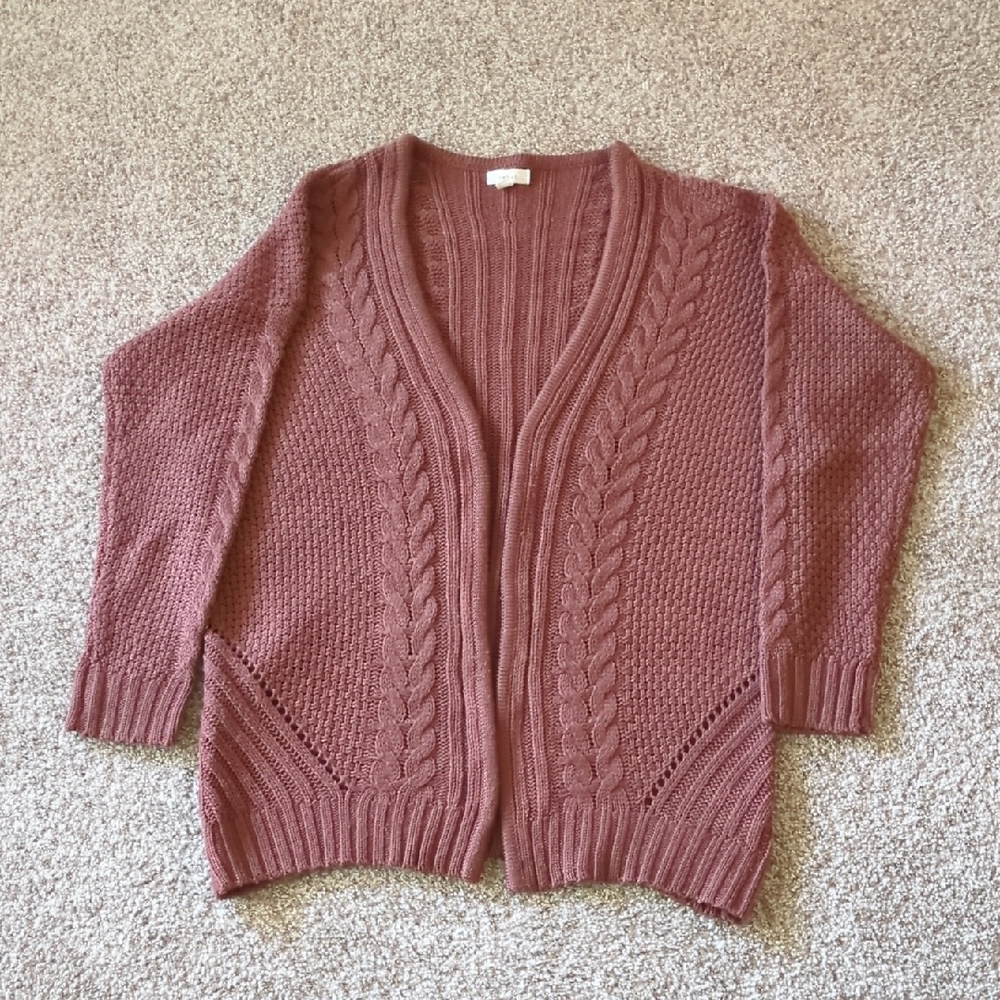 Debut Mauve Cable Knit Cardigan